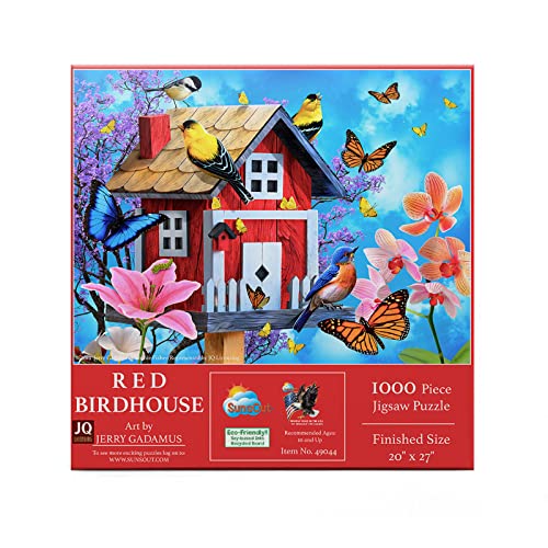 Puzzle SunsOut - Jerry Gadamus: Red Birdhouse, 1.000 piese (Sunsout-49044) von SunsOut