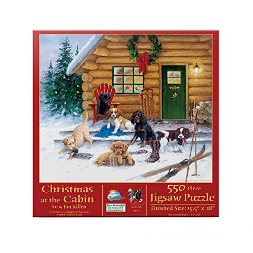 Puzzle SunsOut - Jim Killen: Christmas at The Cabin, 550 piese (Sunsout-73410) von SunsOut