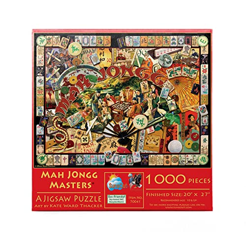 Puzzle SunsOut - Kate Ward Thacker: Mah Jongg Masters, 1.000 piese (70041) von SunsOut