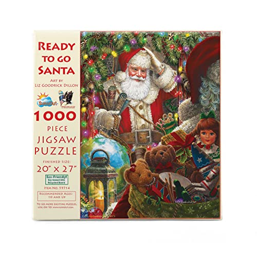 Puzzle SunsOut - Liz Goodrich Dillon: Ready to Go Santa, 1.000 piese (Sunsout-59714) von SunsOut