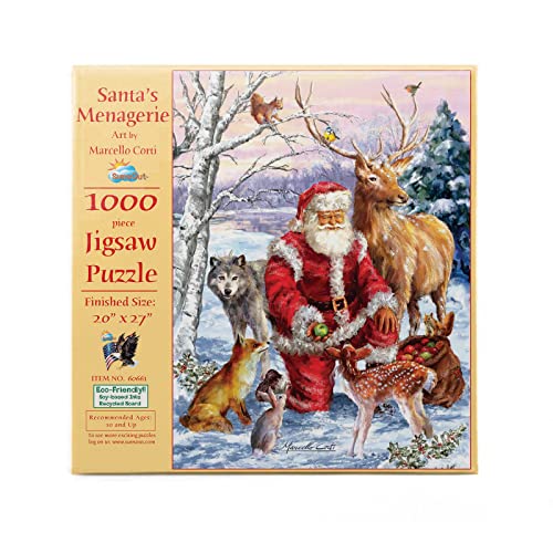 Puzzle SunsOut - Marcello Corti: Santa's Menagerie, 1.000 piese (Sunsout-60661) von SunsOut