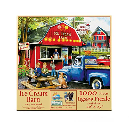 Puzzle SunsOut - Tom Wood: The Ice Cream Barn, 1.000 piese (28858) von SunsOut