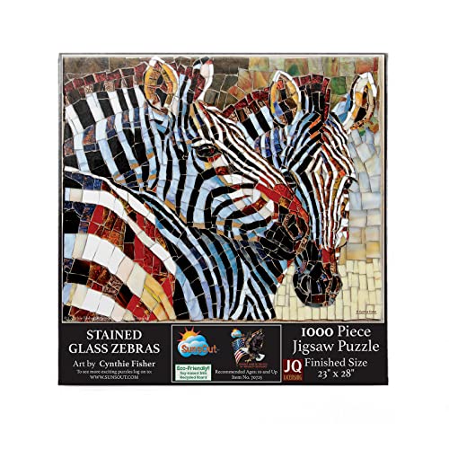 Puzzle mit Buntglas-Zebra, 1000 Teile von Sunsout Inc von SunsOut