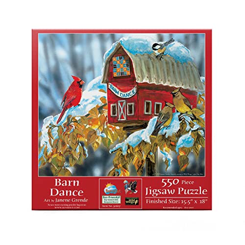 SUNSOUT INC – Barn Dance – 550-teiliges Puzzle von Künstler: Janene Grende – Fertige Größe 39,4 x 45,7 cm Weihnachten – MPN# 30607 von SunsOut