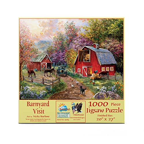 SUNSOUT INC – Barnyard Visit – 1000-teiliges Puzzle von Künstler: Nicky Boehme – Fertige Größe 50,8 x 68,6 cm – MPN# 19163 von SunsOut