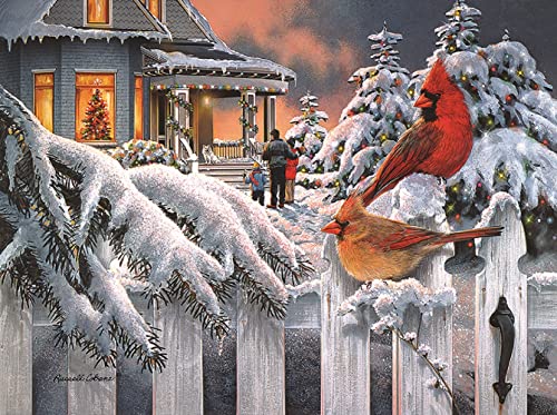 SUNSOUT INC – Cardinals at Home for Chrstmas – Puzzle von Künstler: Russell Cobane – Fertige Größe 50,8 x 68,6 cm Weihnachten – MPN# 36620 von SunsOut