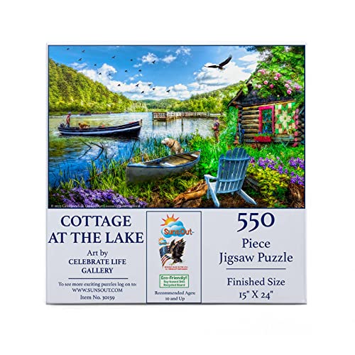 SUNSOUT INC – Cottage at The Lake – 550-teiliges Puzzle von Künstler: Celebrate Life Gallery – Fertige Größe 38,1 x 61 cm See – MPN# 30159 von SunsOut