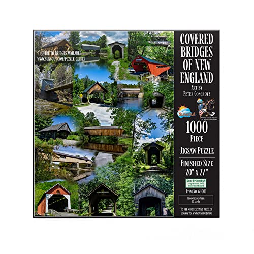 SUNSOUT INC - Covered Bridges of New England - 1000 pc Jigsaw Puzzle by Artist: Peter Cosgrove - Fertige Größe 50,8 x 68,6 cm - MPN# 64001 von SunsOut