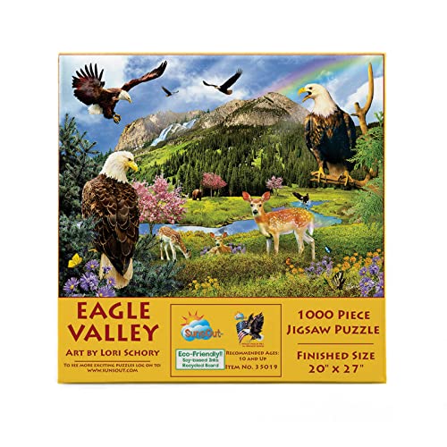 SUNSOUT INC - Eagle Valley - Puzzle mit 1000 Teilen des Künstlers: Lori Schory - Fertige Größe 50,8 x 68,6 cm - MPN # 35019 von SunsOut