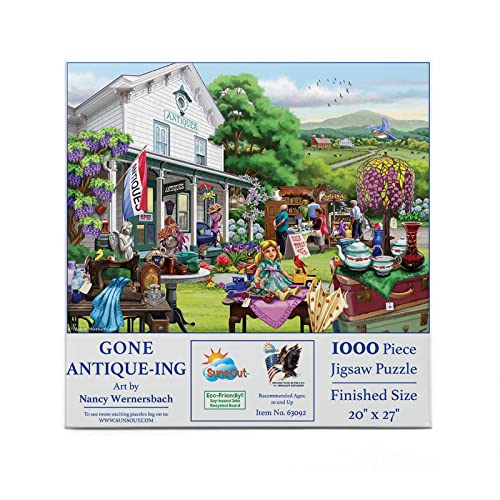 SUNSOUT INC – Gone Antique-ing – 1000-teiliges Puzzle von Künstler: Nancy Wernersbach – Fertige Größe 50,8 x 68,6 cm – MPN# 63092 von SunsOut