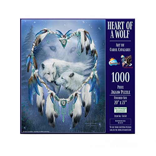 SUNSOUT INC - Herz eines Wolfes - 1000-teiliges Puzzle von Künstler: Carol Cavalaris - Fertige Größe 50,8 x 68,6 cm - MPN # 55650 von SunsOut