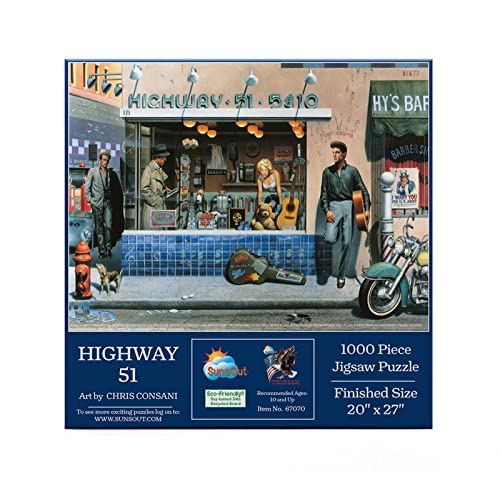 SUNSOUT INC - Highway 51-1000 PC Puzzle von Künstler: Chris Consani - Fertige Größe 50,8 x 68,6 cm - MPN # 67070 von SunsOut