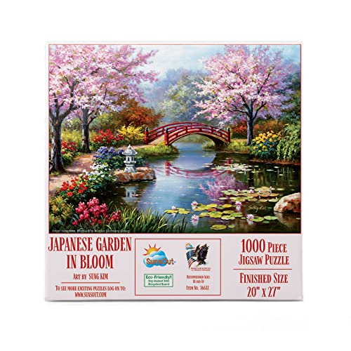 SUNSOUT INC - Japanischer Garten in Blüte – 1000-teiliges Puzzle von Künstler: Sung Kim, fertige Größe 50,8 x 68,6 cm – MPN# 36632 von SunsOut