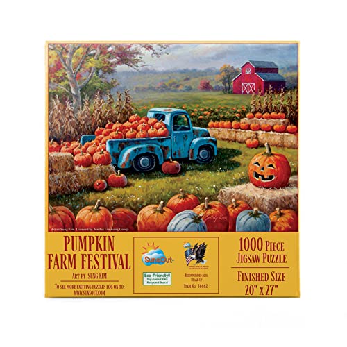 SUNSOUT INC – Kürbis-Farm-Festival – 1000-teiliges Puzzle von Künstler: Sung Kim, Fertige Größe 50,8 x 68,6 cm Halloween – MPN# 36662 von SunsOut