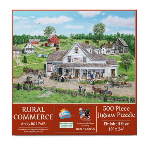 SUNSOUT INC - Ländlicher Handel – 500-teiliges Puzzle von Bob Fair – fertige Größe 18 x 24 – MPN # 63806 von SunsOut