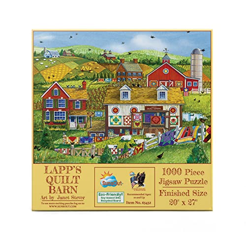 SUNSOUT INC – Lapp's Quilt Barn – 1000-teiliges Puzzle von Künstler: Janet Stever – Fertige Größe 50,8 x 68,6 cm – MPN# 63432 von SunsOut