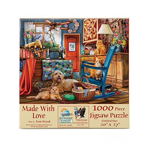 SUNSOUT INC – Made with Love – Puzzle von Künstler: Tom Wood – Fertige Größe 50,8 x 68,6 cm – MPN# 29760 von SunsOut