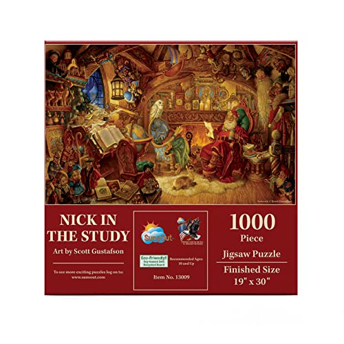 SUNSOUT INC – Nick in The Study – Puzzle von Künstler: Scott Gustafson – Fertige Größe 48,3 x 76,2 cm Weihnachten – MPN# 13009 von SunsOut