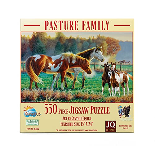 SUNSOUT INC - Pasture Family - 550-teiliges Puzzle vom Künstler: Cynthie Fisher - Fertige Größe 38,1 x 61 cm - MPN # 70979 von SunsOut