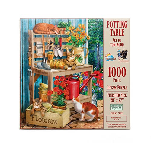 SUNSOUT INC - Potting Table - 1000-teiliges Puzzle vom Künstler: Tom Wood - Fertige Größe 50,8 x 68,6 cm - MPN# 23028 von SunsOut