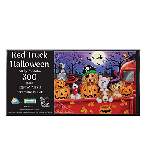 SUNSOUT INC Red Truck Halloween 300 Teile Puzzle von SunsOut