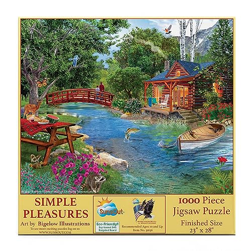 SUNSOUT INC - Simple Pleasures - 1000-teiliges Puzzle vom Künstler: Bigelow Illustrations - Fertige Größe 58,4 x 71,1 cm - MPN # 31636 von SunsOut