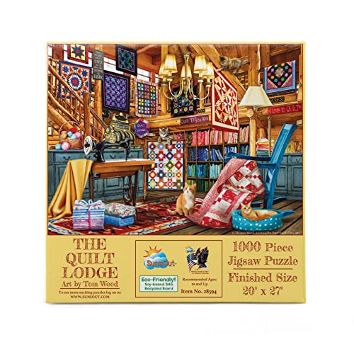 SUNSOUT INC – The Quilt Lodge – Puzzle von Künstler: Tom Wood – Fertige Größe 50,8 x 68,6 cm – MPN# 28594 von SunsOut