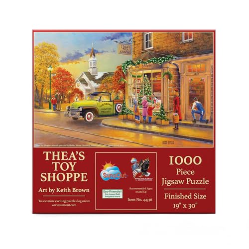 SUNSOUT INC - Thea's Toy Shoppe - 1000 Teile Puzzle von Künstler: Keith Brown - Fertige Größe 48,3 cm x 30 - MPN # 44736 von SunsOut