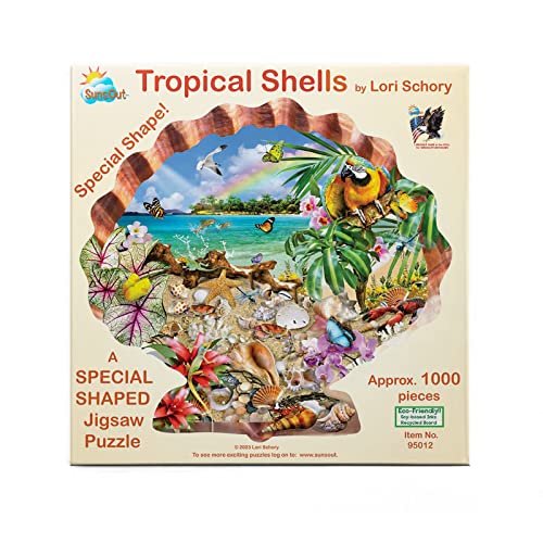 SUNSOUT INC – Tropische Muscheln – 800-teiliges Puzzle in Sonderform von Künstler Lori Schory, Fertige Größe 69,2 x 68,9 cm – MPN# 95012 von SunsOut