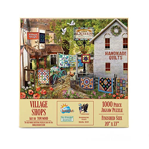 SUNSOUT INC – Village Shops – Puzzle von Künstler: Tom Wood – Fertige Größe 50,8 x 68,6 cm – MPN# 28559 von SunsOut