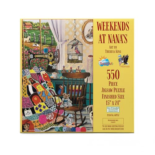 SUNSOUT INC - Weekends at Nana's - Puzzle mit 550 Teilen von Künstler: Theresa King - Fertige Größe 38,1 x 61 cm - MPN # 60952 von SunsOut