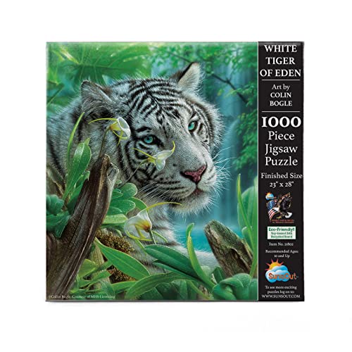 SUNSOUT INC – Weißer Tiger von Eden – 1000-teiliges Puzzle von Künstler: Collin Bogle – Fertige Größe 58,4 x 71,1 cm – MPN# 21802 von SunsOut