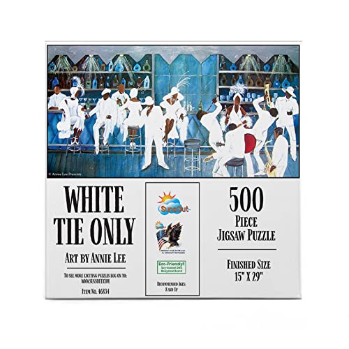 SUNSOUT INC – White Tie Only – 500-teiliges Puzzle von Künstler: Annie Lee, fertige Größe 38,1 x 73,7 cm, MPN# 46834 von SunsOut