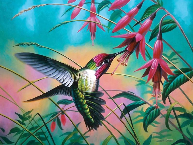 SunsOut Cynthie Fisher - Hummingbird Haven 500 Teile Puzzle Sunsout-70941 von SunsOut