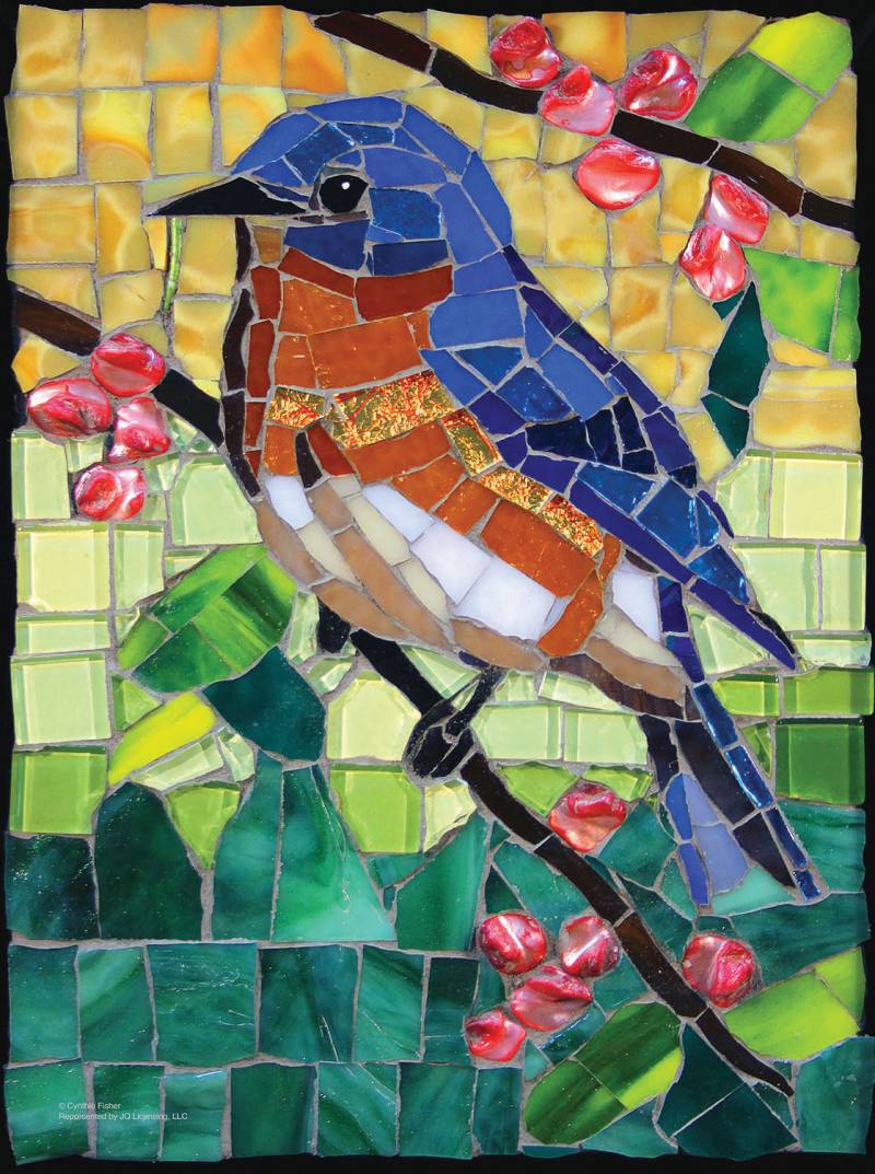 SunsOut Cynthie Fisher - Stained Glass Bluebird 1000 Teile Puzzle Sunsout-70716 von SunsOut