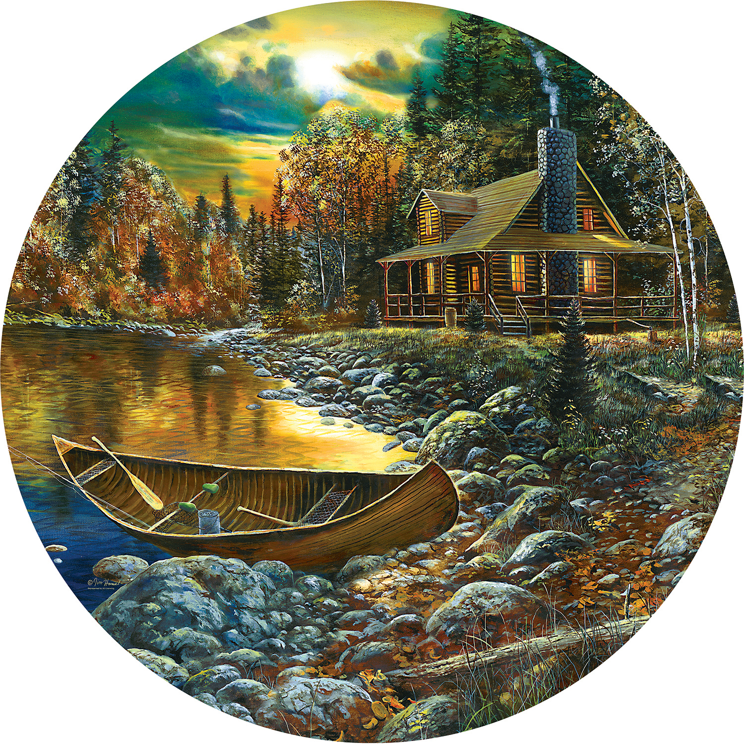 SunsOut Jim Hansel - Fall Cabin 500 Teile Puzzle Sunsout-74106 von SunsOut