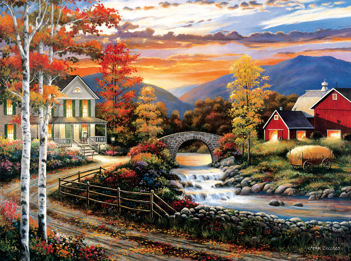 SunsOut John Zaccheo - Babbling Creek Road 1000 Teile Puzzle Sunsout-62121 von SunsOut