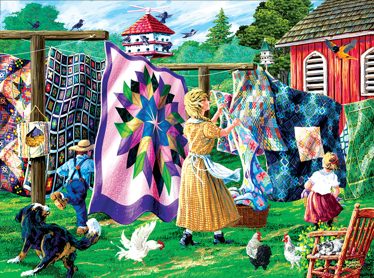 SunsOut Joseph Burgess - Quilter's Clothesline 1000 Teile Puzzle Sunsout-38864 von SunsOut