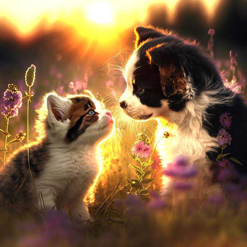 SunsOut Katze und Hund 500 Teile Puzzle Sunsout-61870 von SunsOut