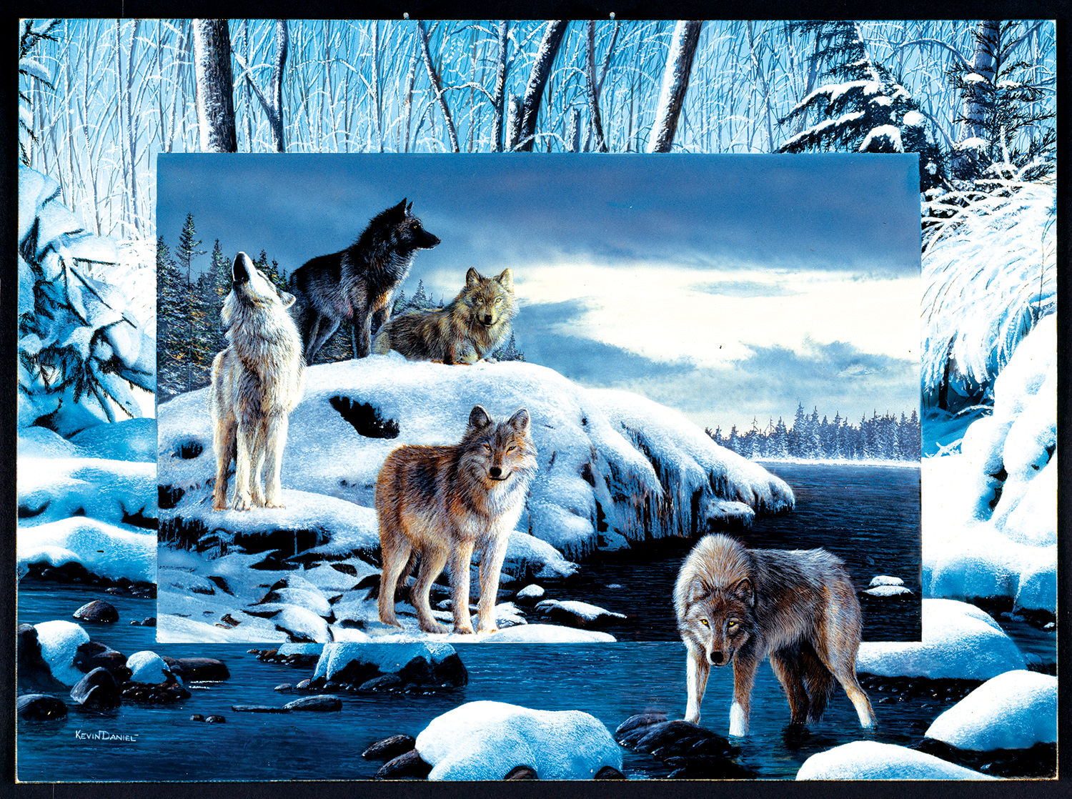 SunsOut Kevin Daniel - Ice Wolves 1000 Teile Puzzle Sunsout-55763 von SunsOut