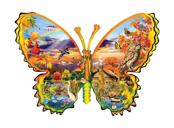 SunsOut Konturenpuzzle - Herbst Schmetterling 1000 Teile Puzzle Sunsout-95084 von SunsOut