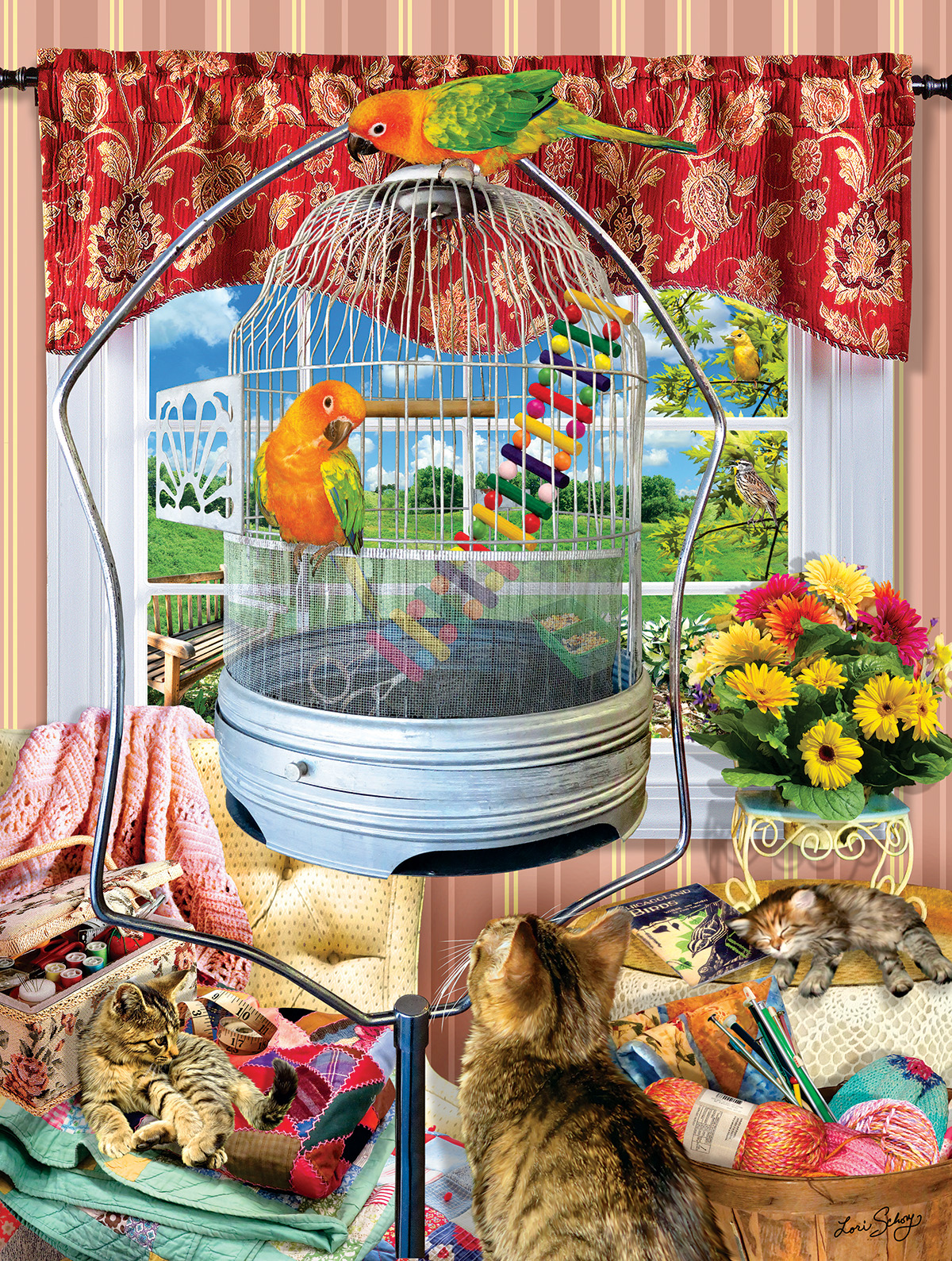 SunsOut Lori Schory - Bird Cage 1000 Teile Puzzle Sunsout-35072 von SunsOut