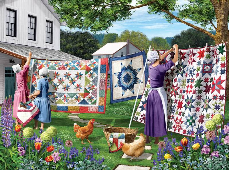 SunsOut Sharon Steele - Quilts in the Backyard 500 Teile Puzzle Sunsout-42077 von SunsOut