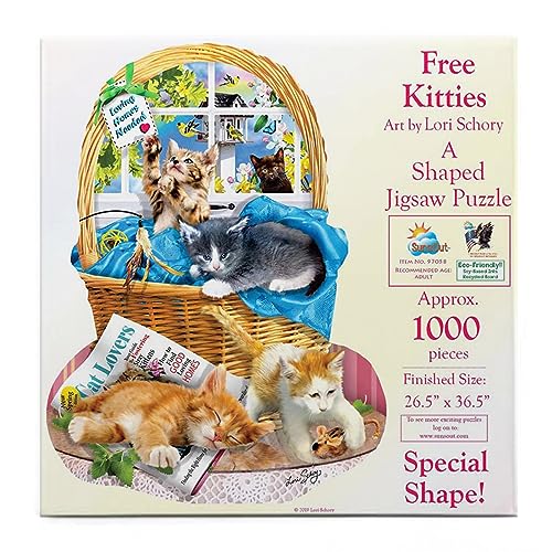 SunsOut Sunsout-97058 Lori Schory - Free Kitties No aplica Puzzles, bunt von SunsOut