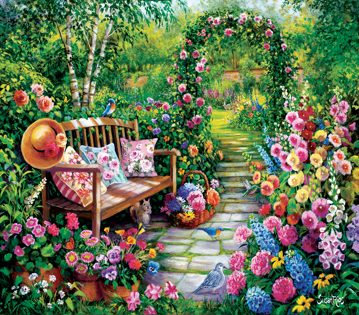 SunsOut Susan Rios - Kim's Garden 1000 Teile Puzzle Sunsout-45449 von SunsOut