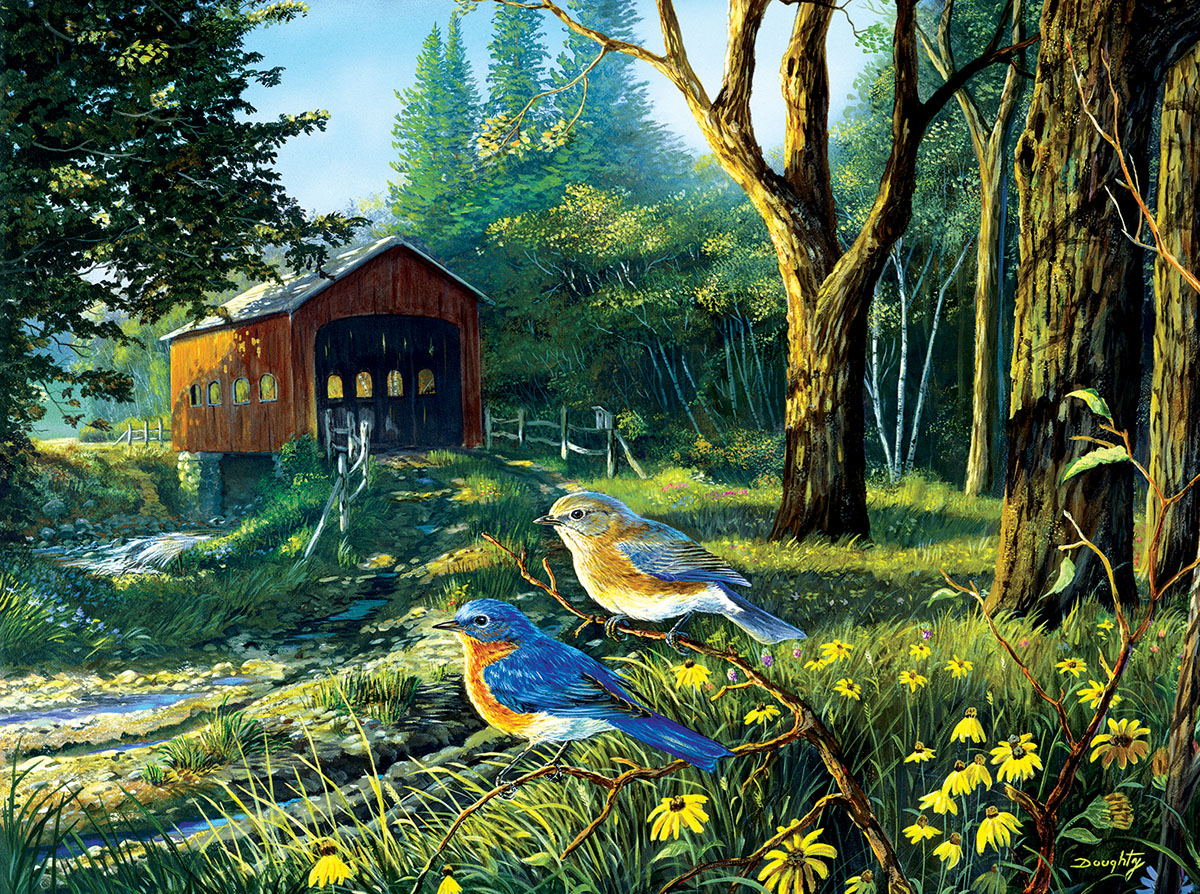 SunsOut Terry Doughty - Sleepy Hollow Blue Birds 1000 Teile Puzzle Sunsout-71108 von SunsOut