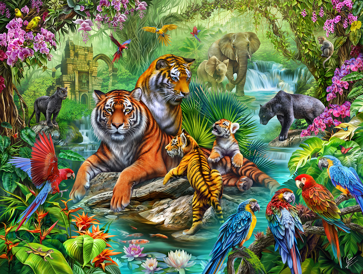 SunsOut Tigerdschungel 500 Teile Puzzle Sunsout-70806 von SunsOut