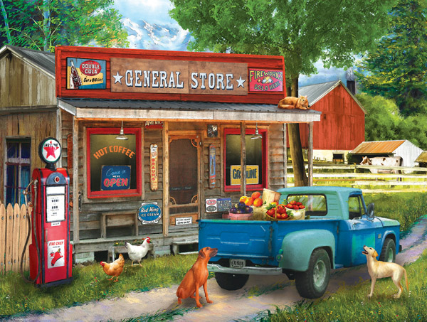 SunsOut Tom Wood - A Stop at the Store 1000 Teile Puzzle Sunsout-28842 von SunsOut