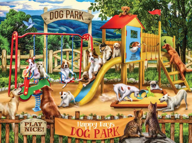 SunsOut Tom Wood - Happy Days Dog Park 1000 Teile Puzzle Sunsout-28538 von SunsOut