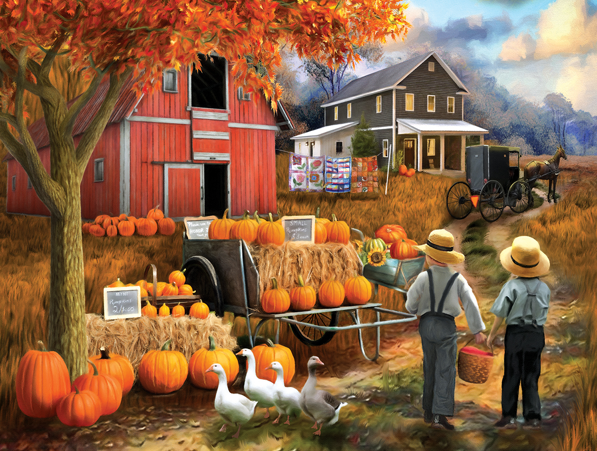 SunsOut XXL Teile - Amish Pumpkin Patch 300 Teile Puzzle Sunsout-23041 von SunsOut